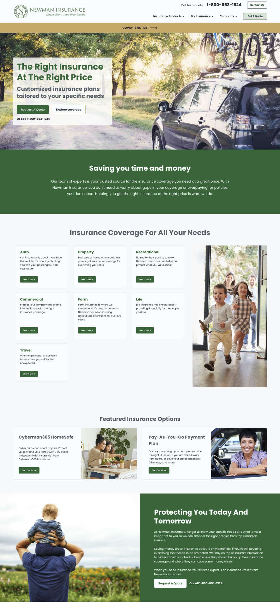 Website project for Newman Insurance