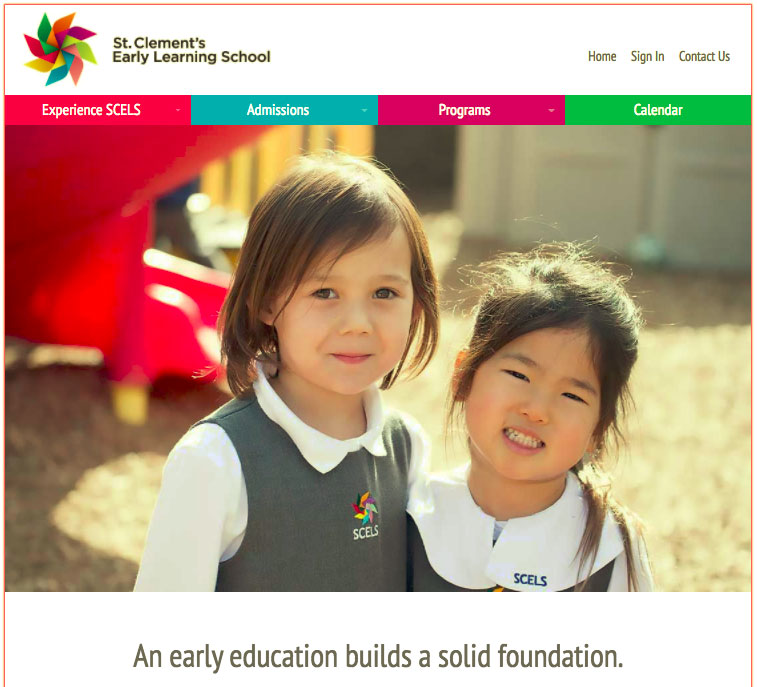 St. Clement's Early Learning School website home page